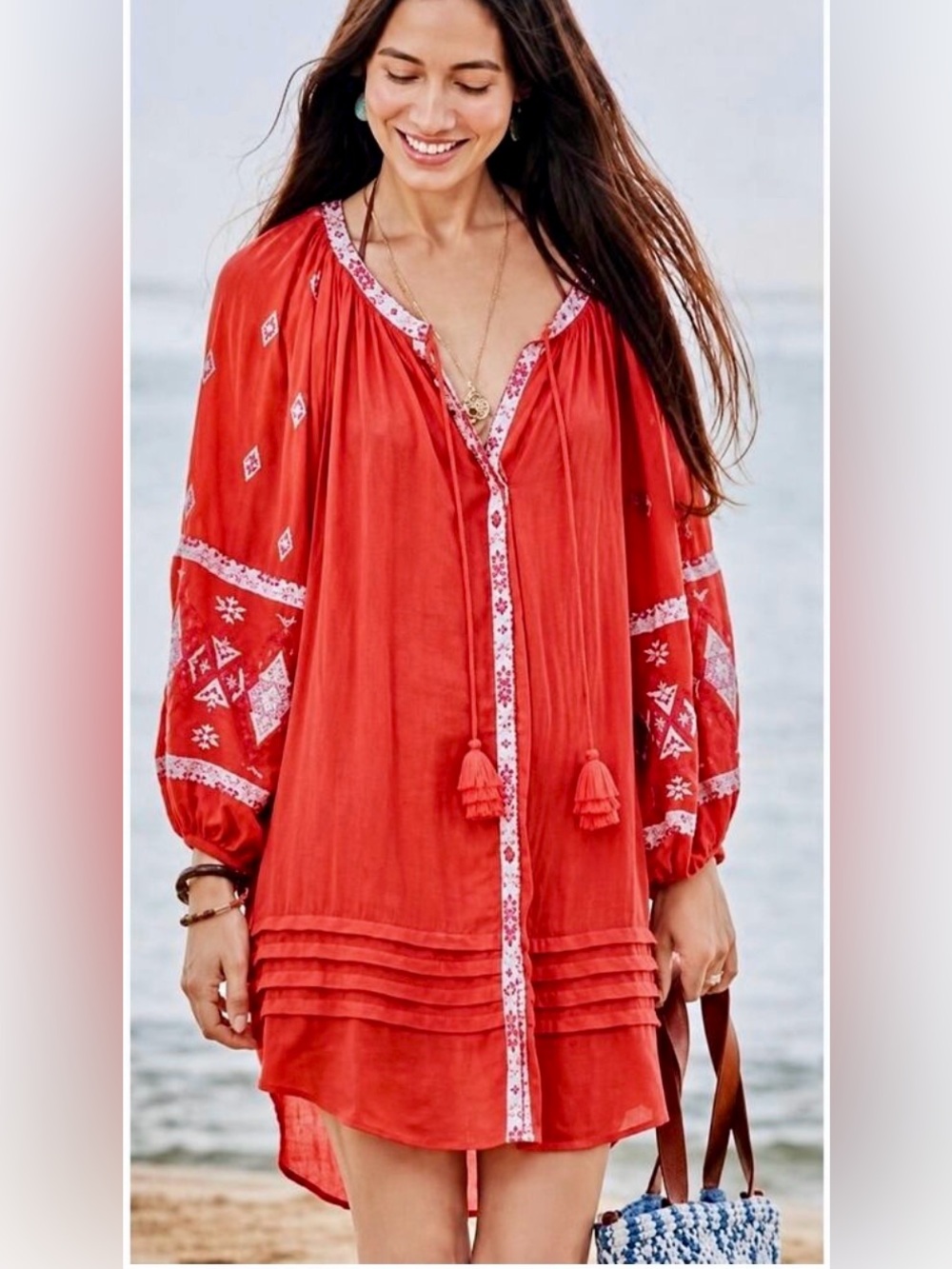 NEW WITH TAGS Cotton Sundance Sun and Sand Dress/Coverup with Embroidery